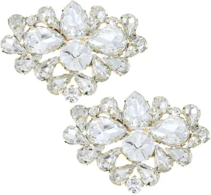 BESTYASH Shoe Buckle Wedding Rhinestones Decorative Shoe Clips Bow Shoe Charms Decorations for Shoes Shoe
