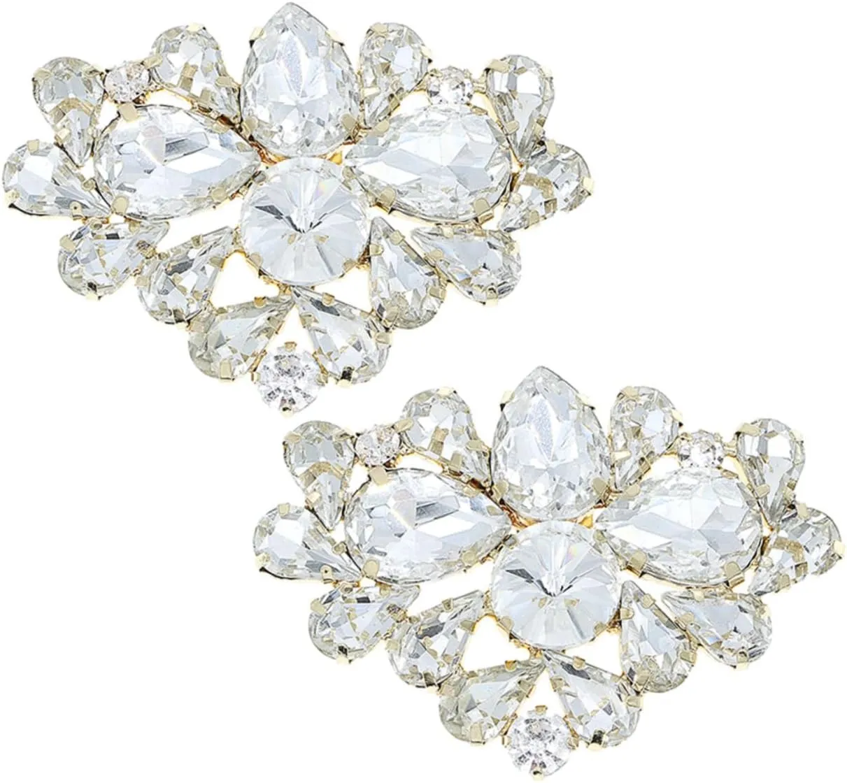 BESTYASH Shoe Buckle Wedding Rhinestones Decorative Shoe Clips Bow Shoe Charms Decorations for Shoes Shoe