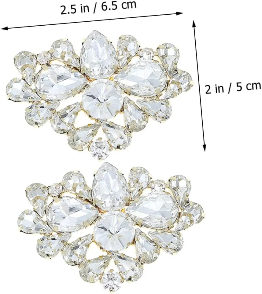 BESTYASH Shoe Buckle Wedding Rhinestones Decorative Shoe Clips Bow Shoe Charms Decorations for Shoes Shoe