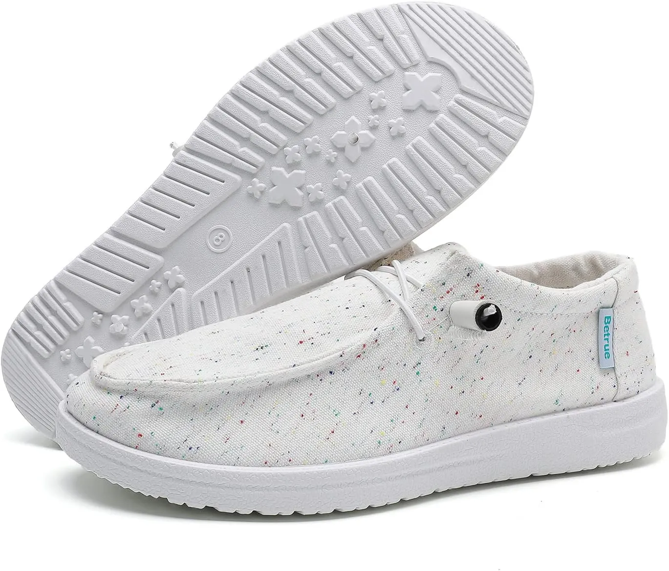 Betrue Women's Lightweight Boat Shoes, Breathable Canvas Loafers for Casual Users, Slip-On Deck Shoes for Everyday Consumers