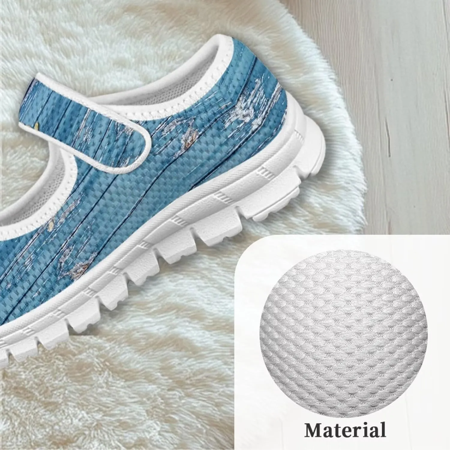 Binienty Fashion Mary Jane Sneakers for Girls Anti-Slip Holiday Christmas Easter Mesh Flat Sneaker School Shoes