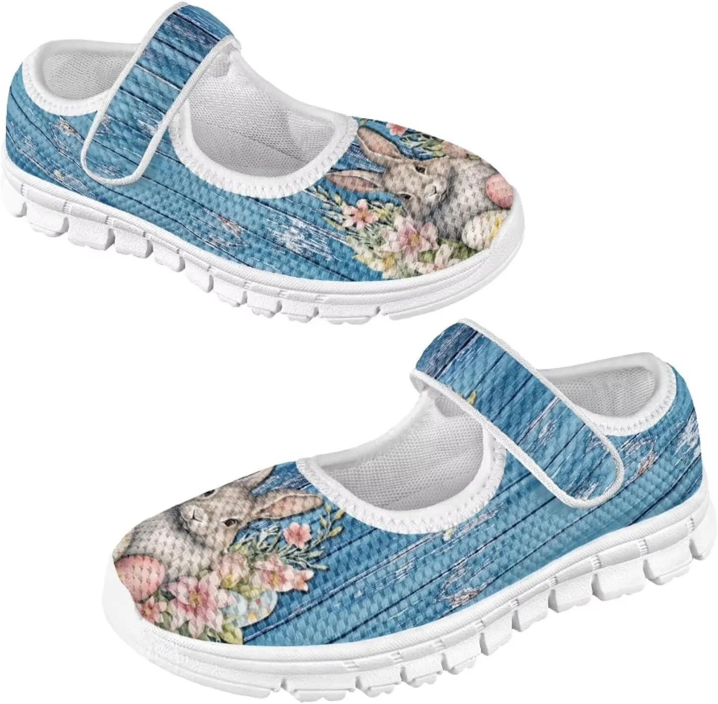 Binienty Fashion Mary Jane Sneakers for Girls Anti-Slip Holiday Christmas Easter Mesh Flat Sneaker School Shoes