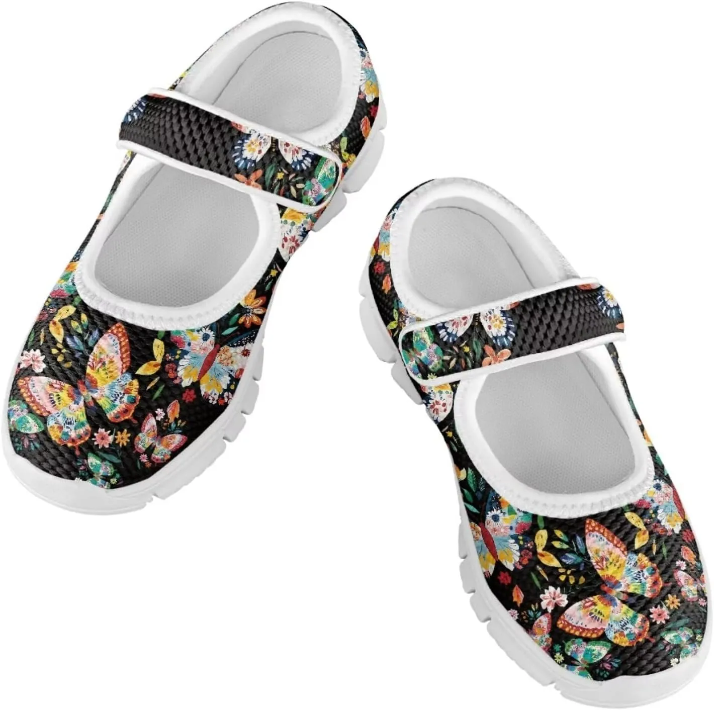 Binienty Girls Mary Jane Sneaker Casual Mesh Flat Shoes Memory Foam Slip on School Dress Shoes