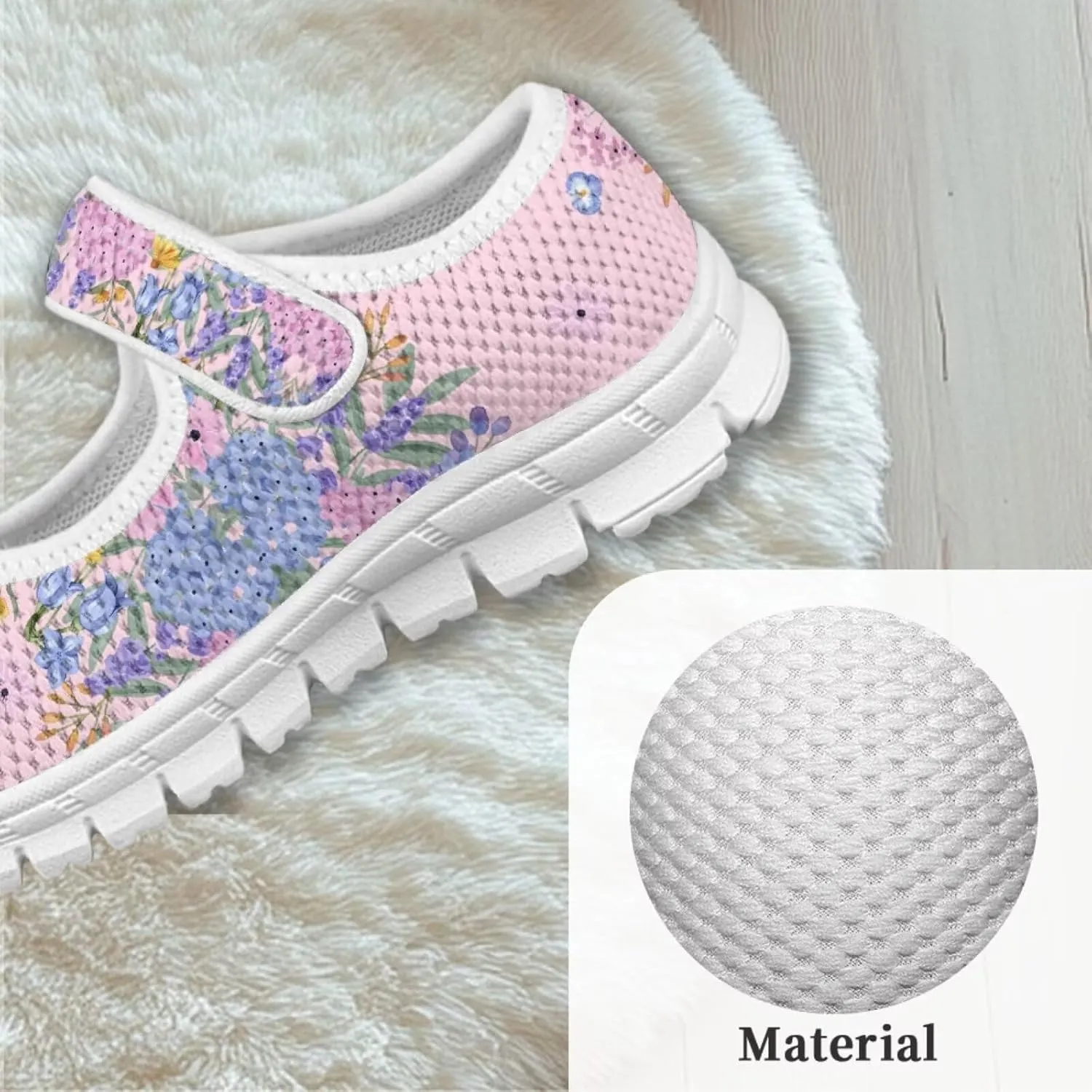 Binienty Girls School Uniform Shoes Mesh Mary Jane Dress Flats Slip on Casual Sneakers