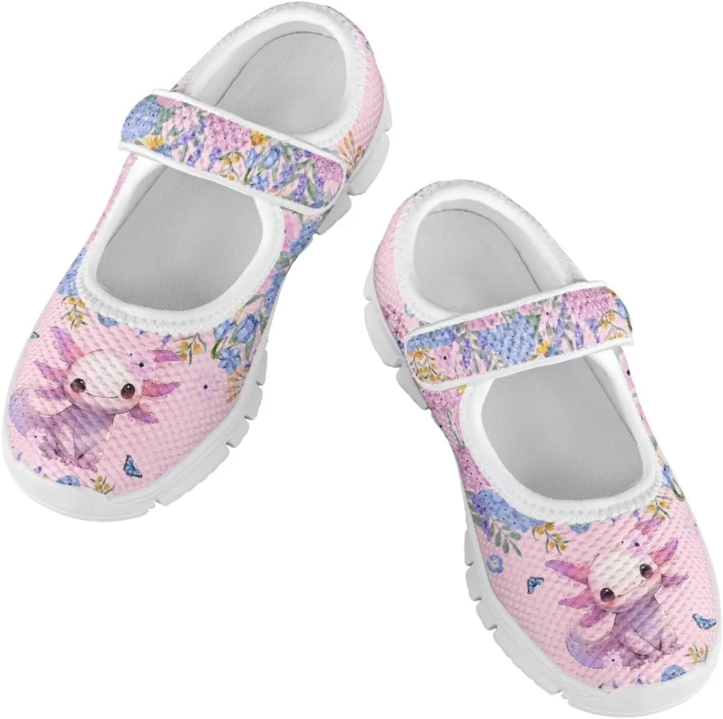 Binienty Girls School Uniform Shoes Mesh Mary Jane Dress Flats Slip on Casual Sneakers