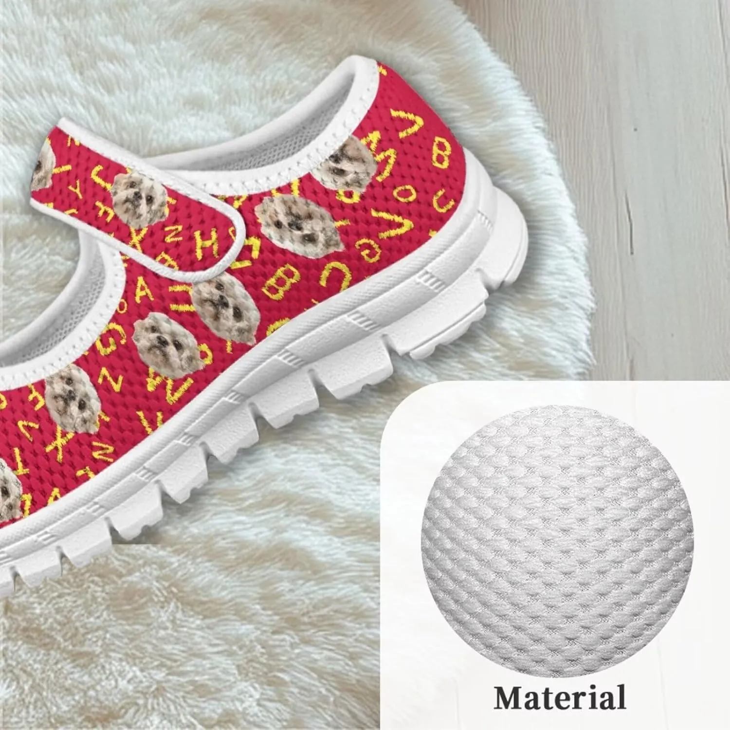Binienty Kids Girls Mesh Mary Jane Sneakers Athletic Running Tennis Sport Shoes