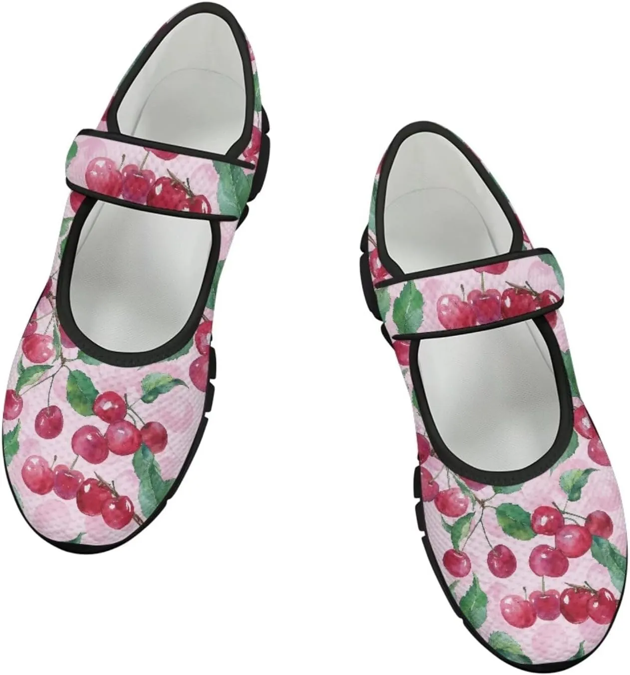 Binienty Women's Flats Mesh Mary Jane Shoes Round Toe Buckle Strap Tennis Walking Shoes Beach Travel Footwear
