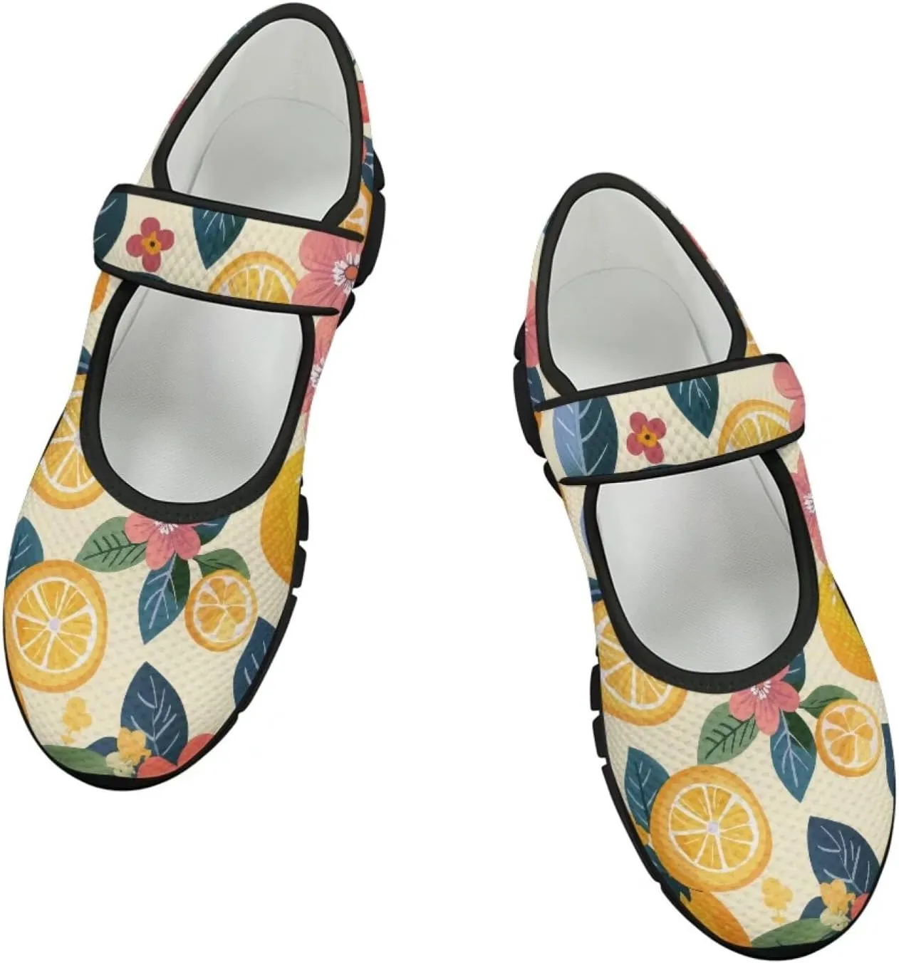 Binienty Women's Flats Mesh Mary Jane Shoes Round Toe Buckle Strap Tennis Walking Shoes Beach Travel Footwear