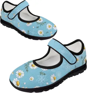 Binienty Womens Mary Jane Flats Cozy Soft Mesh Walking Sneaker Shoes with Ankle Strap Non Slip