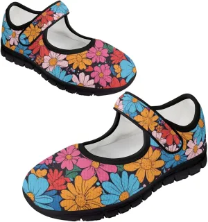 Binienty Womens Mary Jane Flats Cozy Soft Mesh Walking Sneaker Shoes with Ankle Strap Non Slip