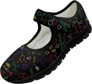 Binienty Womens Mary Jane Shoes Slip On Loafers with Adjust Hook and Loop Breathable Mesh Walking Sneakers