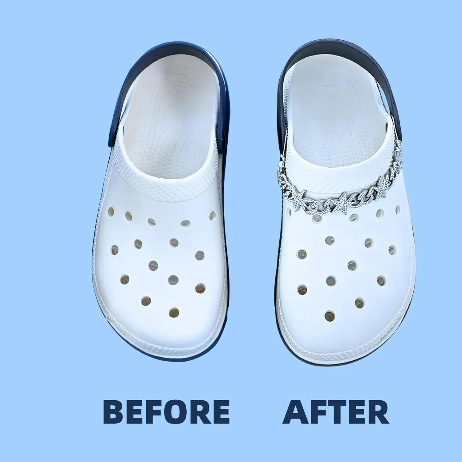 Bling Shoe Chains For Adults Women Men Teens Girls Boys, Rhinestone Chain Shoe Charms For Clog Sandals,Shoe Decoration Accessories For Birthday Gifts Party Favors