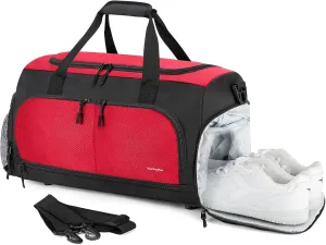 Boarding Blue Gym Travel Bag for Women & Men-20 Inches Lightweight Duffel Bag with Wet Pocket Shoe Compartment Including Water Resistant Pouch (Maroon)