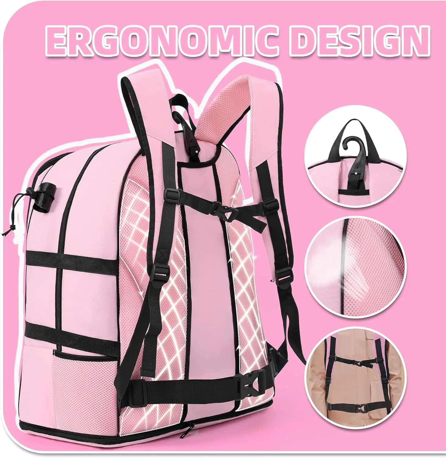 Boulder Bee Lacrosse Backpack with Stick Holders | Field Hockey Bag | Gift for Women