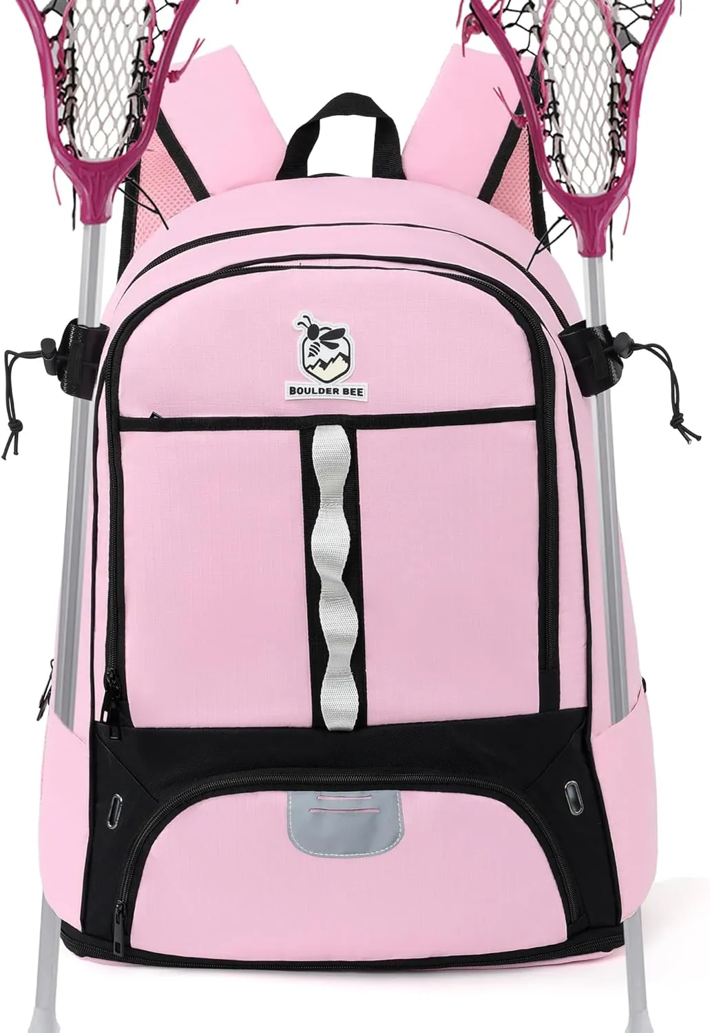 Boulder Bee Lacrosse Backpack with Stick Holders | Field Hockey Bag | Gift for Women