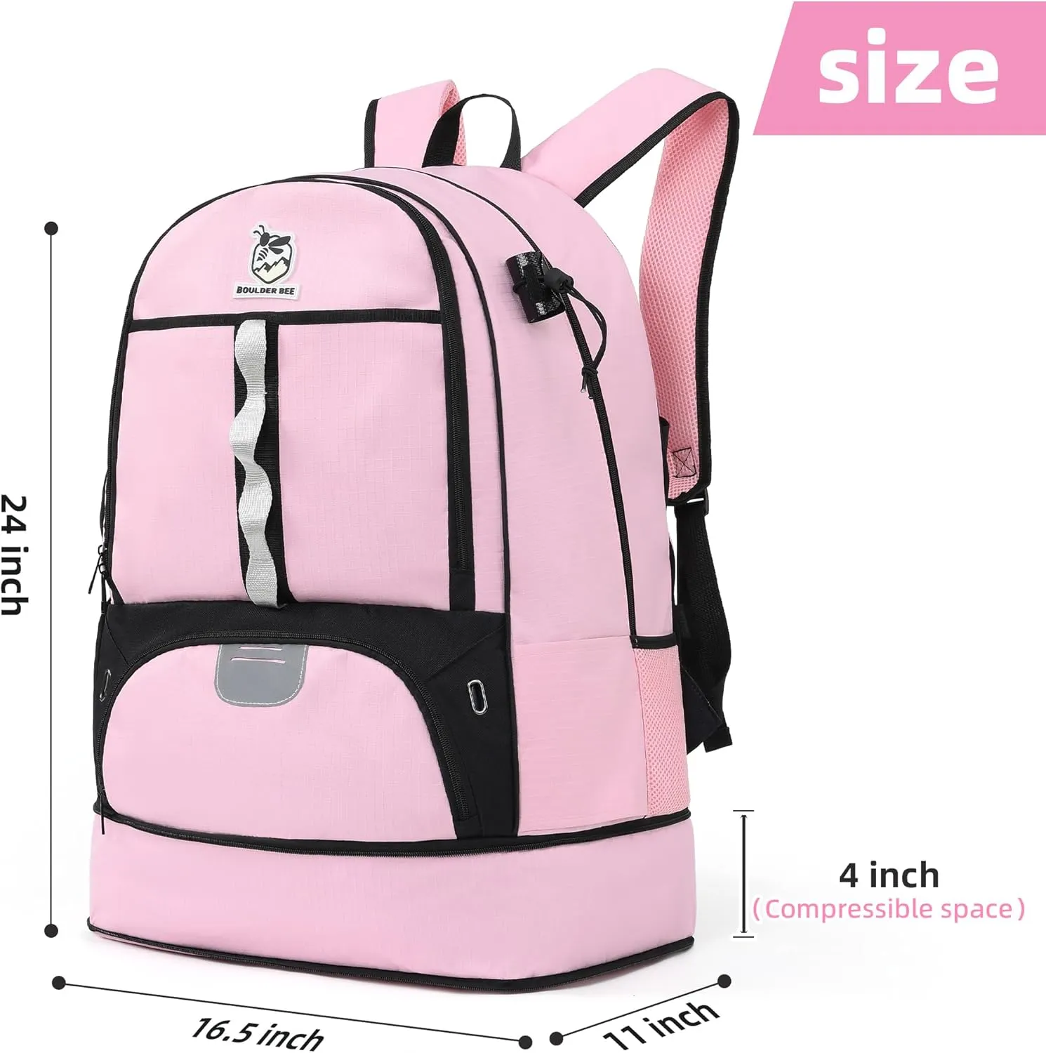 Boulder Bee Lacrosse Backpack with Stick Holders | Field Hockey Bag | Gift for Women
