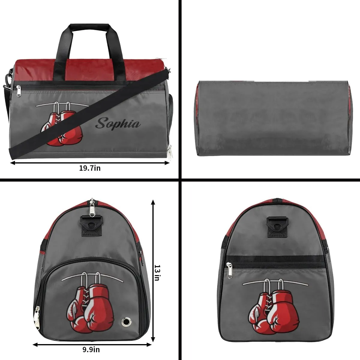 Boxing-Sports-Bag with-Name Large-Gym-Bag Custom-Duffel-Bag for-Men-Adults-Women Luggage-Bag Weekender Carry on Bag