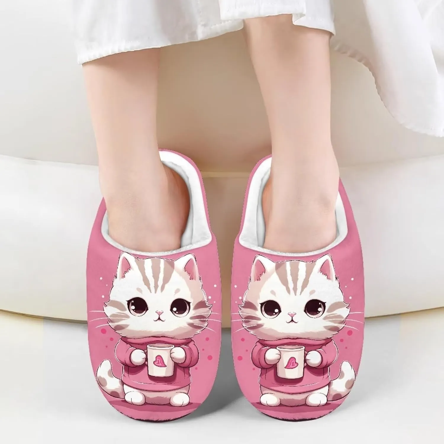 Boys Girls Slippers Plush Warm House Shoes Breathable Kids Flannel Fuzzy Slippers Winter Non Slip Indoor Cotton Shoes US 9-15
