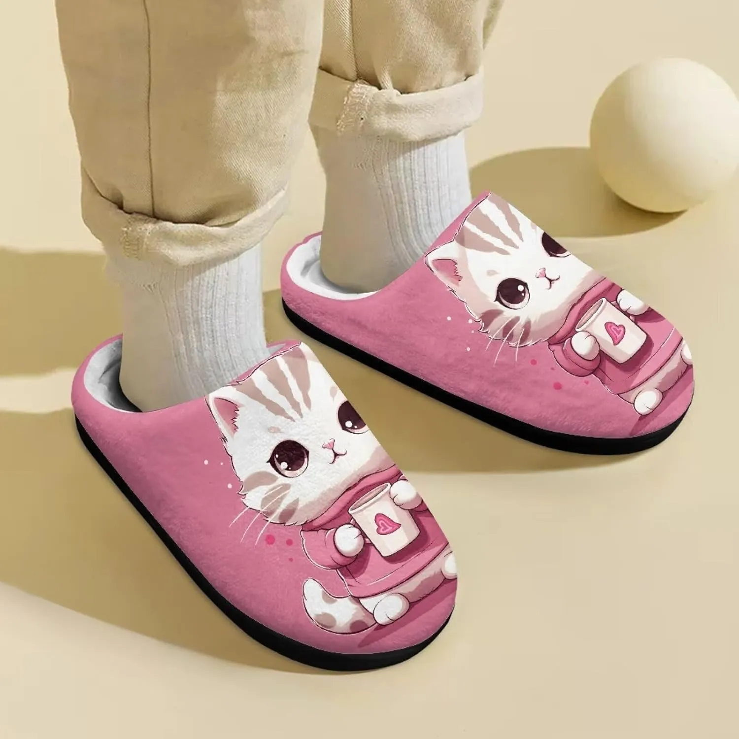 Boys Girls Slippers Plush Warm House Shoes Breathable Kids Flannel Fuzzy Slippers Winter Non Slip Indoor Cotton Shoes US 9-15