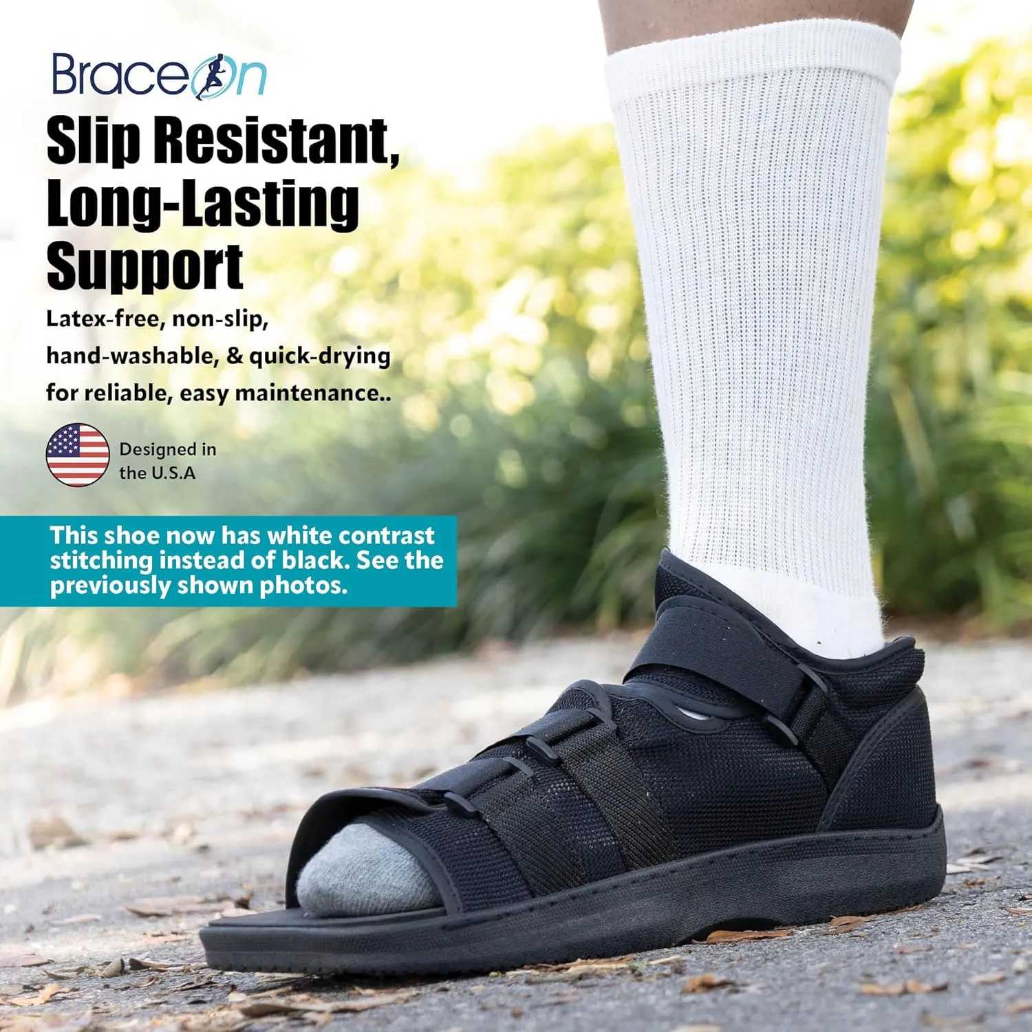Brace On Post Op Shoe - Orthopedic Shoes for Women & Men, Walking Boot, Ankle Support for Men & Women, Plantar Fasciitis Brace, Medical Boot for Injury (Women, Medium, Shoe Size 6-7.5)