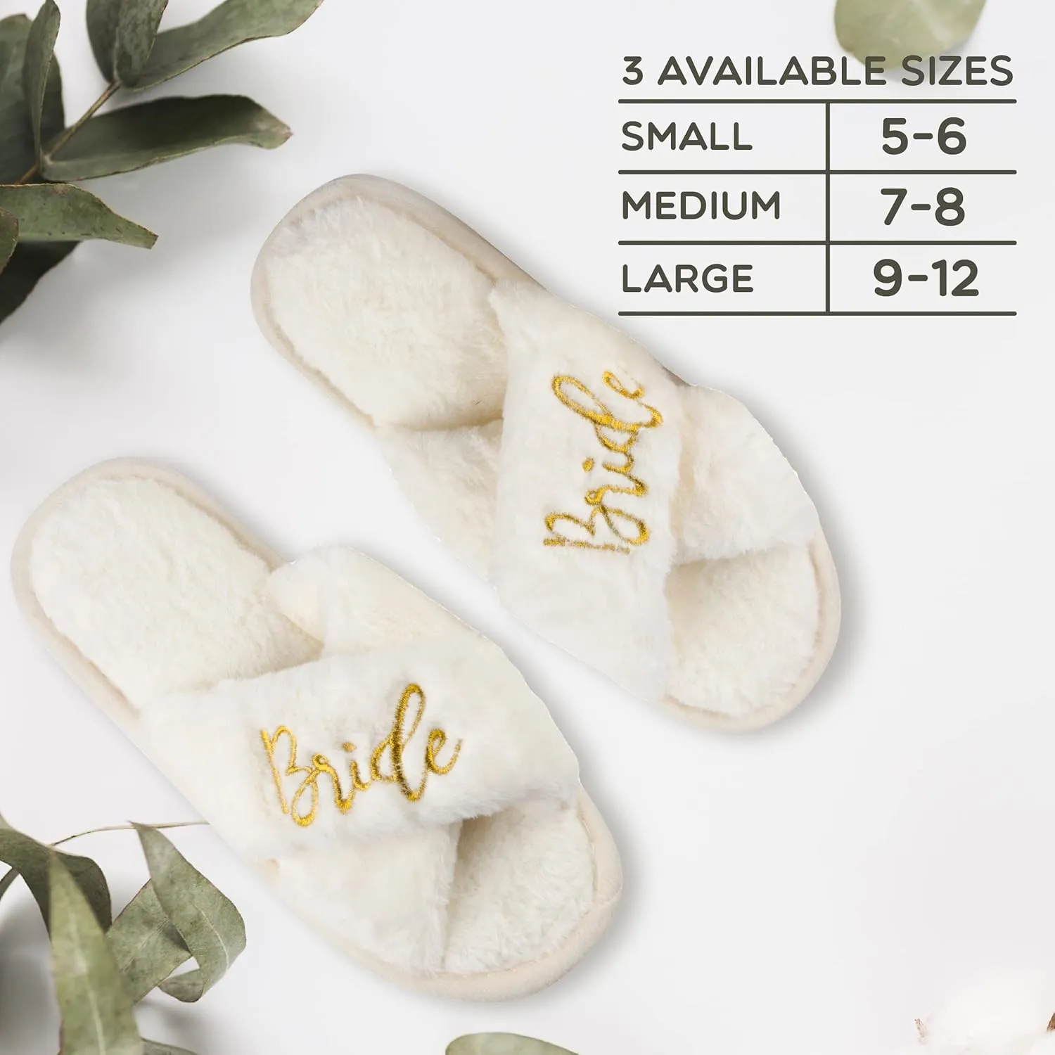 Bride Gifts – Cozy White Fur Bride Slippers and Pink Bridesmaid Slippers for Bridal Shower, Bachelorette Party, Engagement Party, Wedding Day