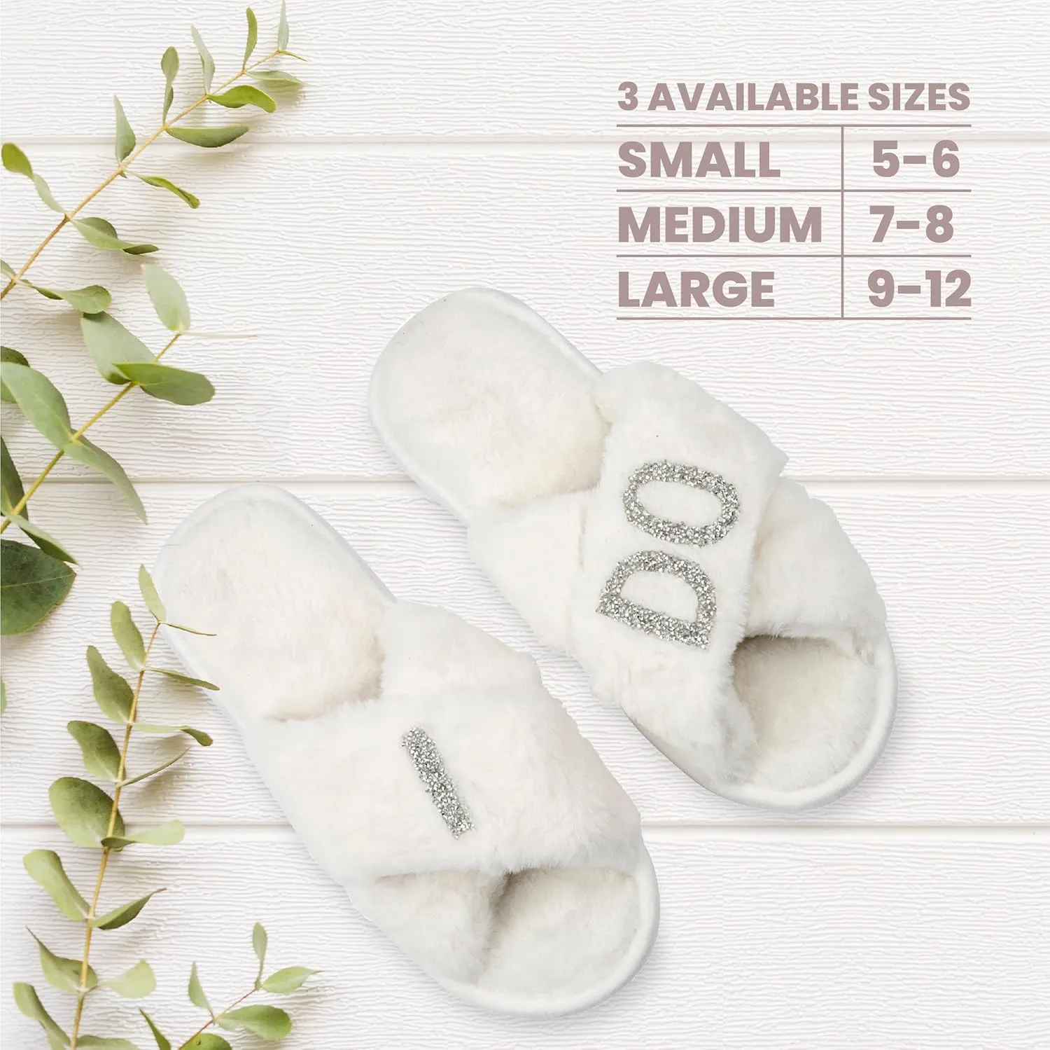Bride Gifts – Cozy White Fur Bride Slippers and Pink Bridesmaid Slippers for Bridal Shower, Bachelorette Party, Engagement Party, Wedding Day