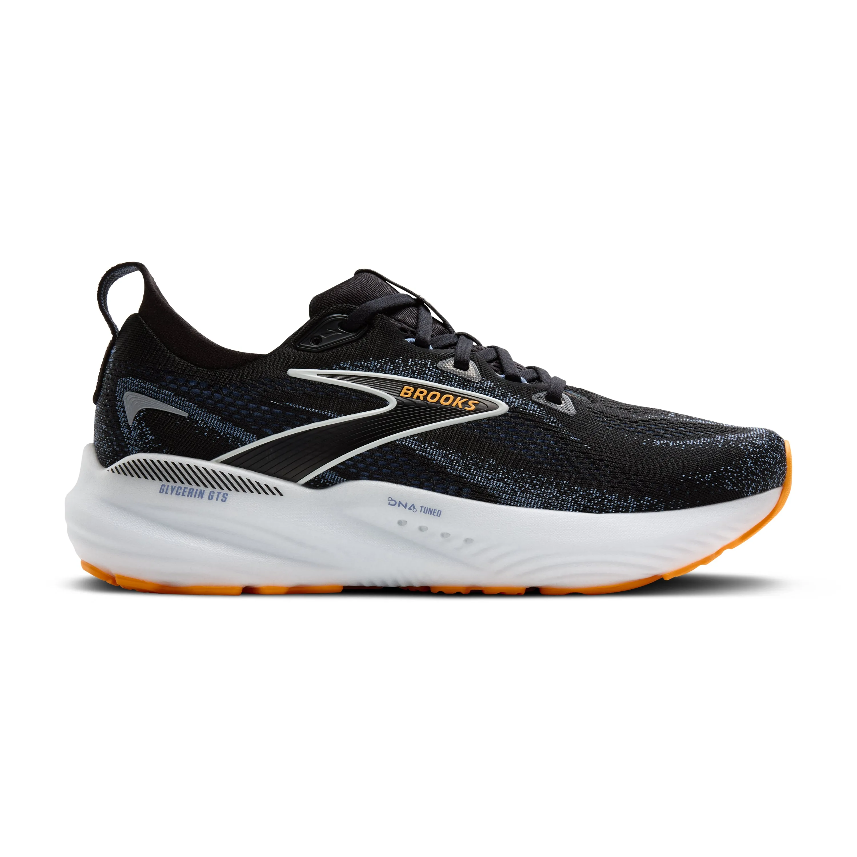 Brooks | Glycerin GTS 22 | Men's | Black/Country Blue/Orange Pop