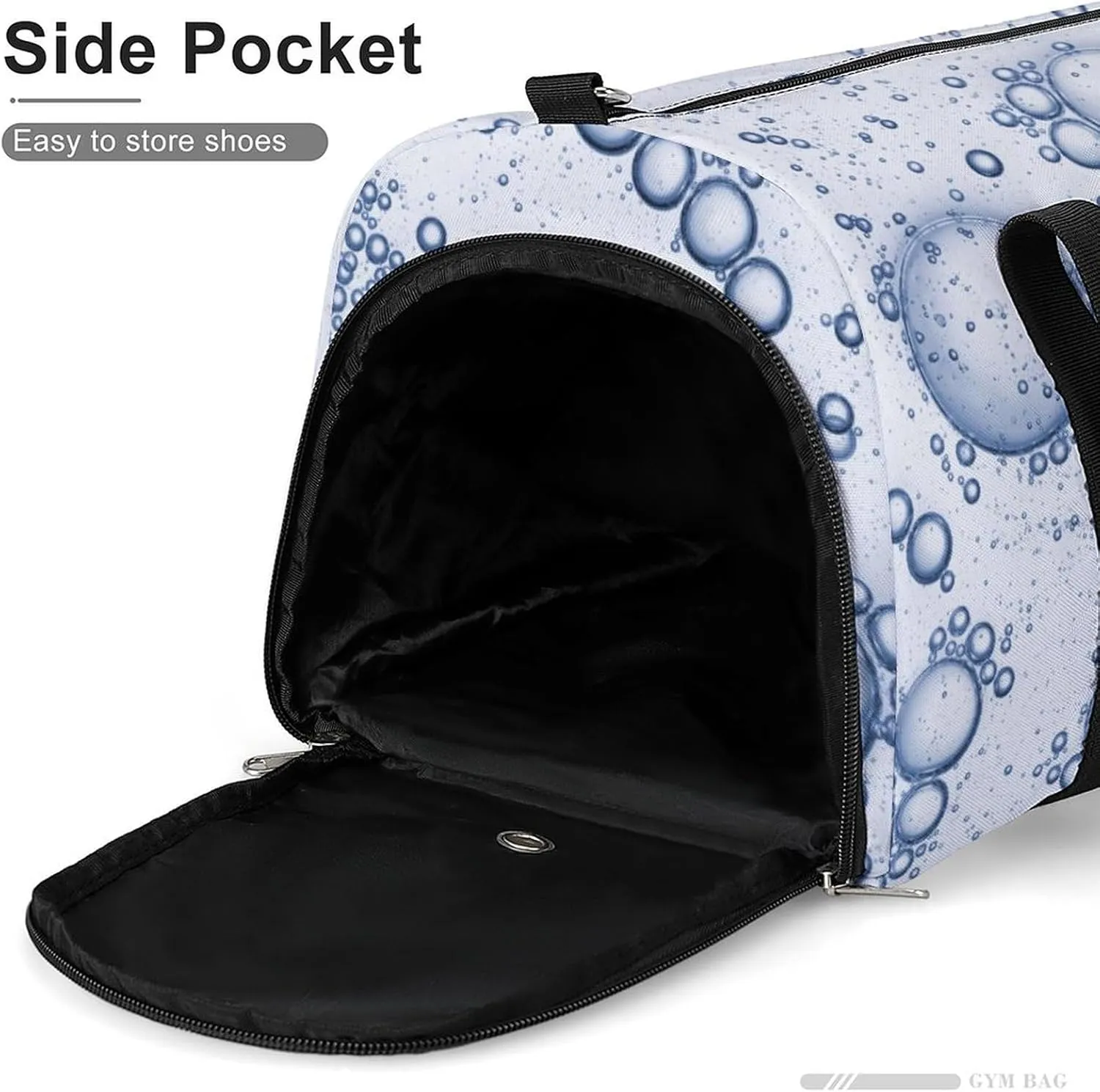 Bubbles Texture Fitness Large Gym Bag for Unisex with Shoe Compartment & Wet Pocket