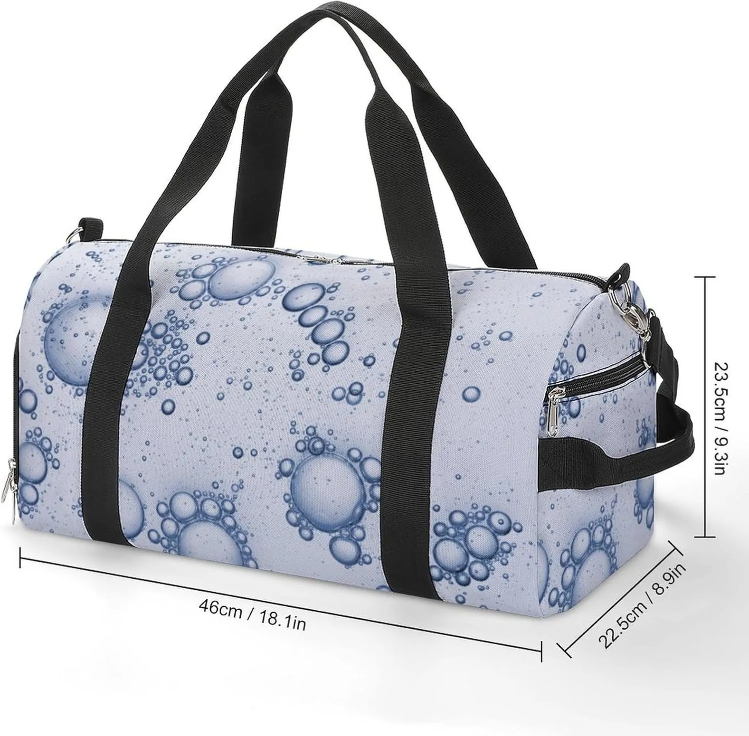 Bubbles Texture Fitness Large Gym Bag for Unisex with Shoe Compartment & Wet Pocket