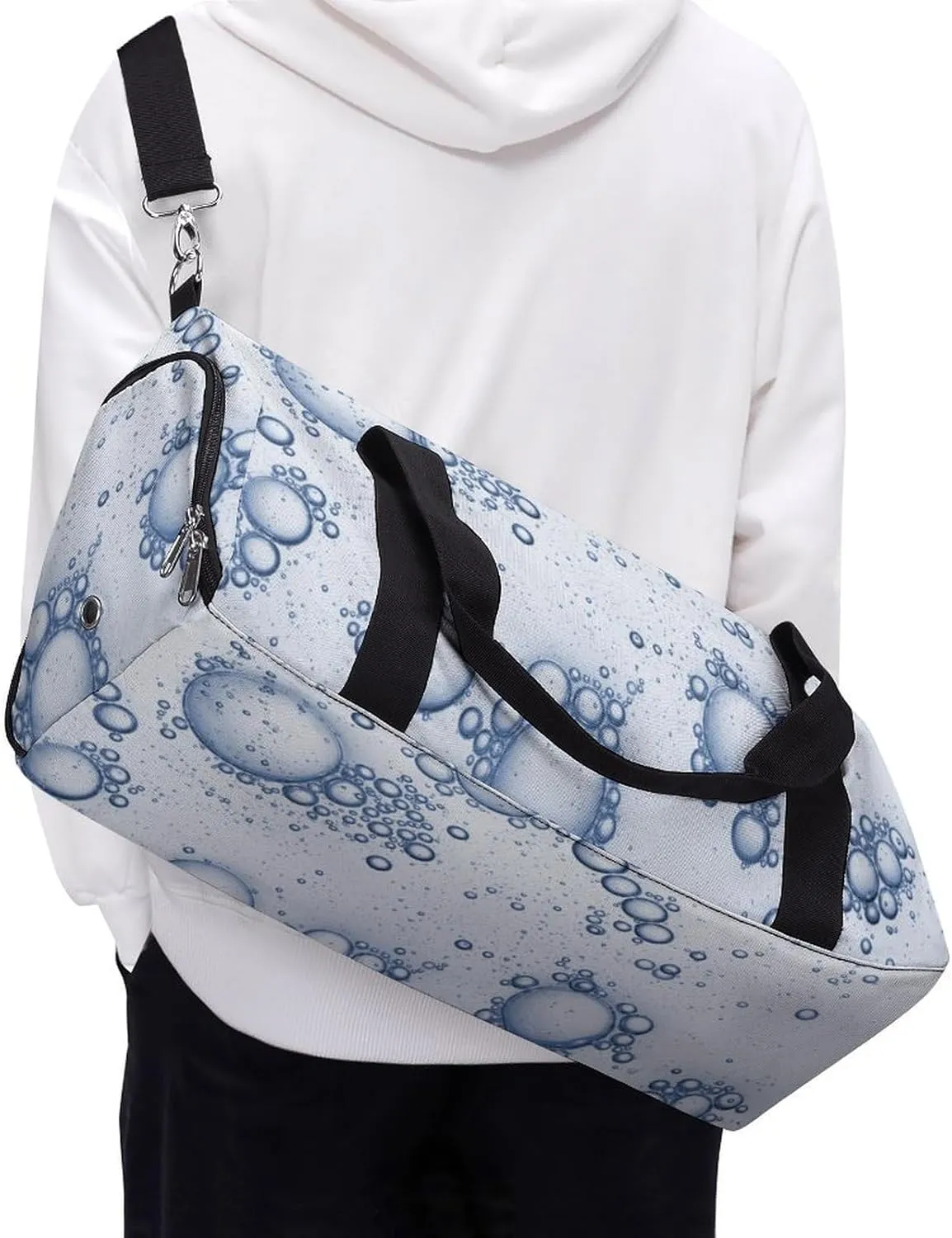 Bubbles Texture Fitness Large Gym Bag for Unisex with Shoe Compartment & Wet Pocket
