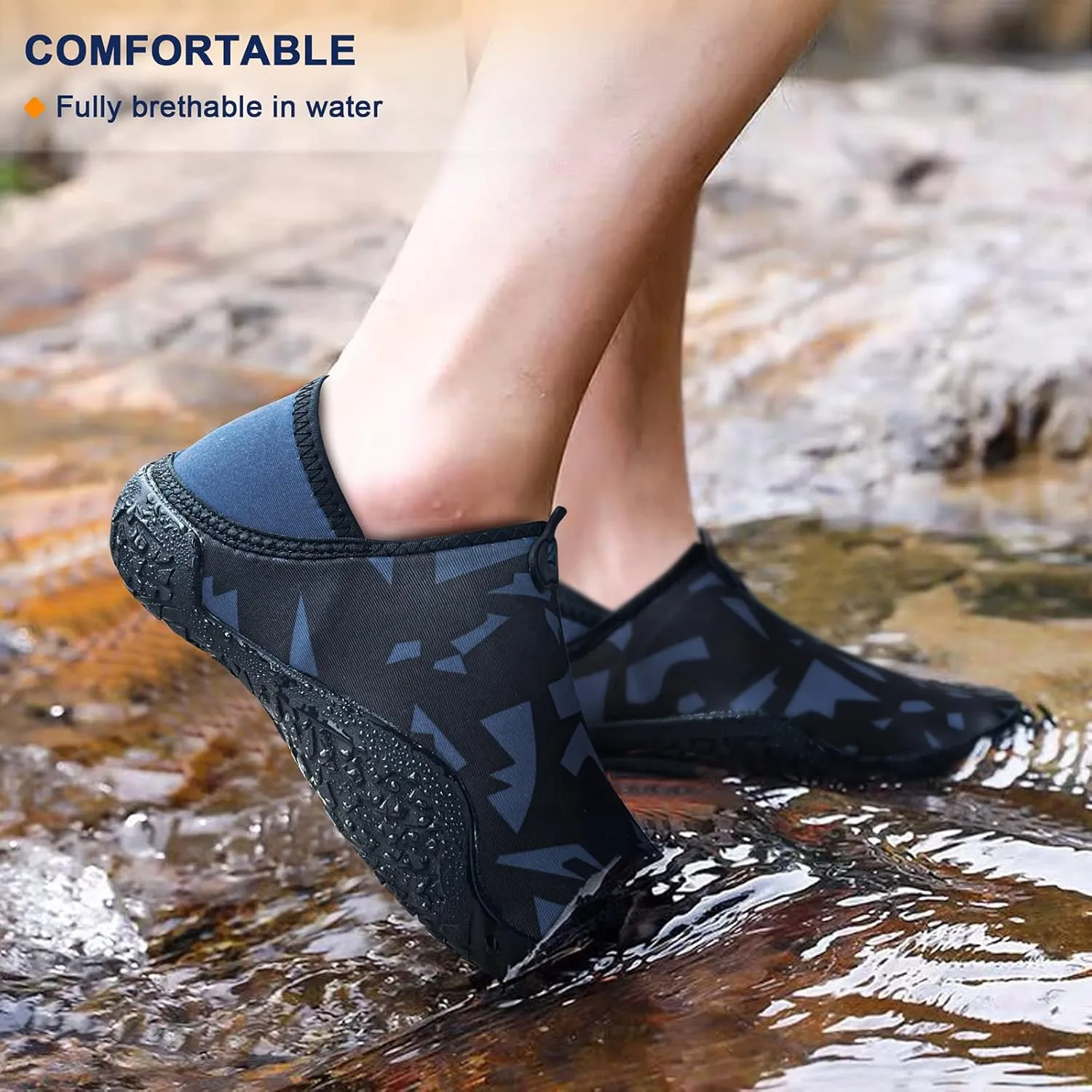 BULLIANT Water Shoes Men, Unisex Barefoot Aqua Shoes for Men Women Hiking Swimming Shoe