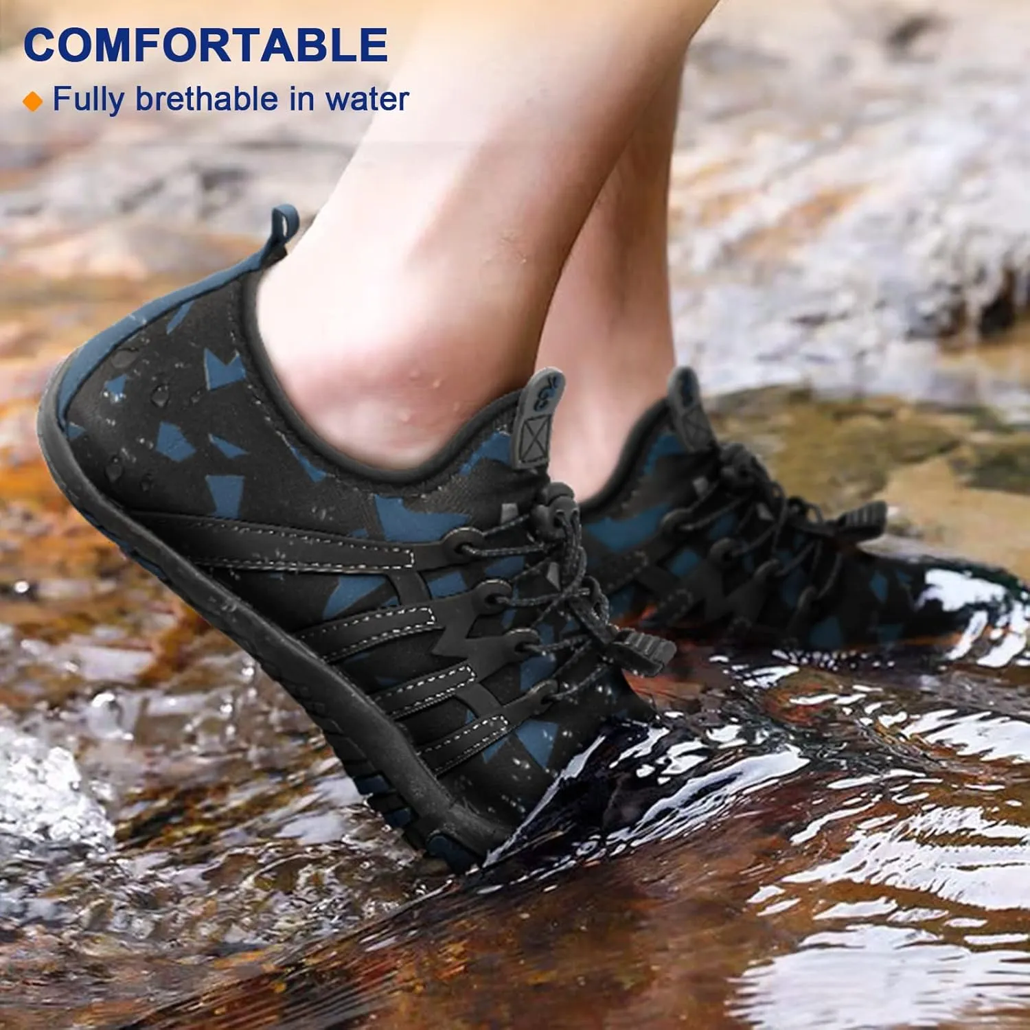BULLIANT Water Shoes Men, Unisex Barefoot Aqua Shoes for Men Women Hiking Swimming Shoe