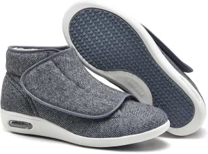 bumuam Women Wide Width Elderly Shoes,Adjustable Diabetic Shoes Easy to Slip On Wide Widths Shoes Orthopedic Edema Boots for Seniors Swollen Feet