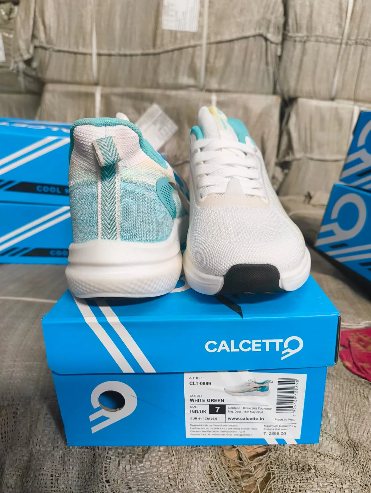 Calcetto Lightweight Lifstyle Men'S Running Sports Shoes CLT-0989 WHITE GREEN