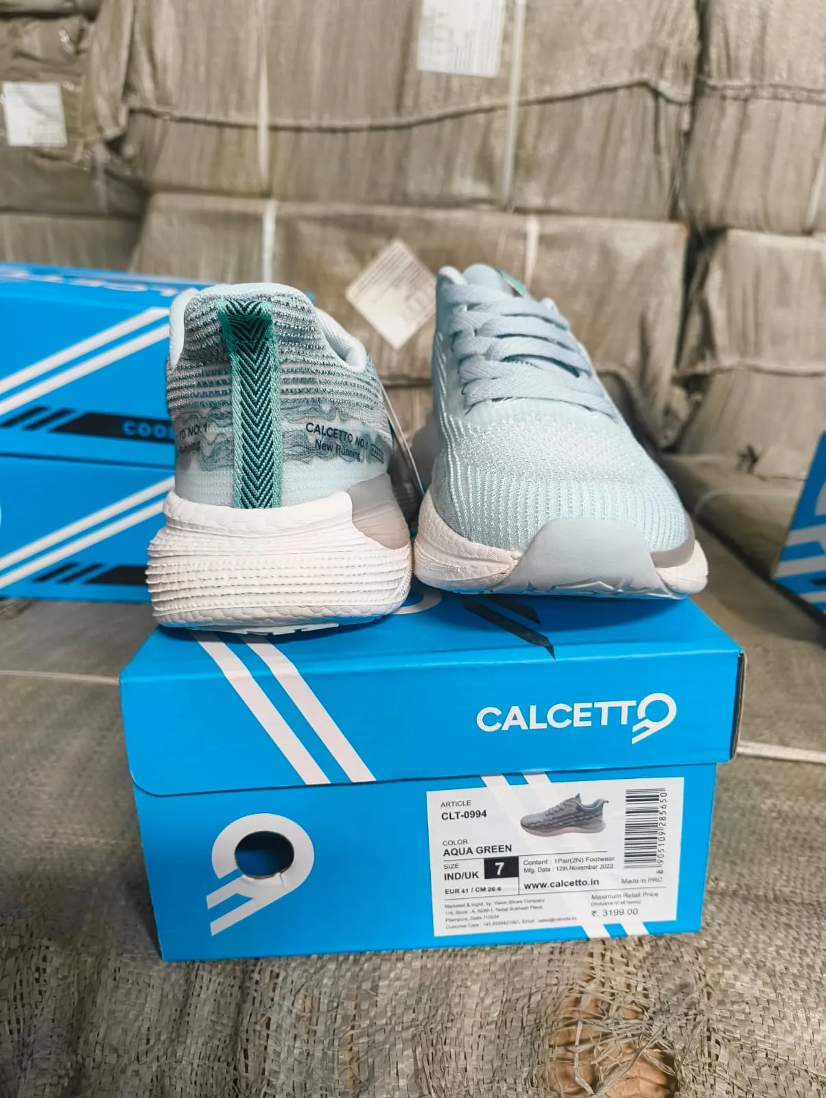 Calcetto Lightweight Lifstyle Men'S Running Sports Shoes CLT-0994 AQUA GREEN