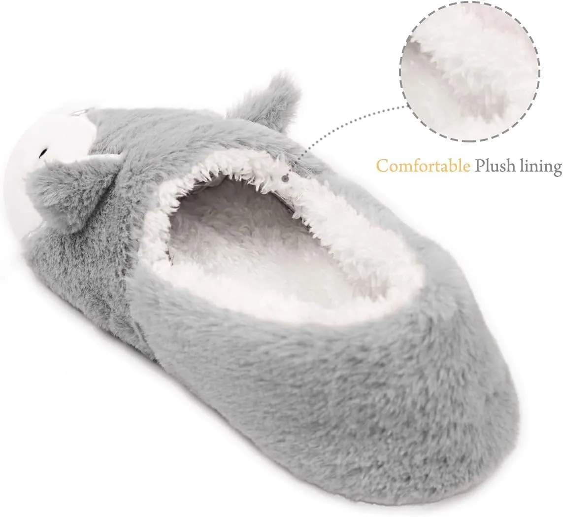 Caramella Bubble Womens Fox Fleece Animal Cozy House Slippers Indoor Outdoor Vacation Slippers for Women
