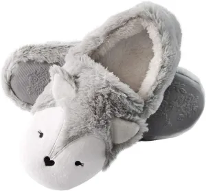Caramella Bubble Womens Fox Fleece Animal Cozy House Slippers Indoor Outdoor Vacation Slippers for Women