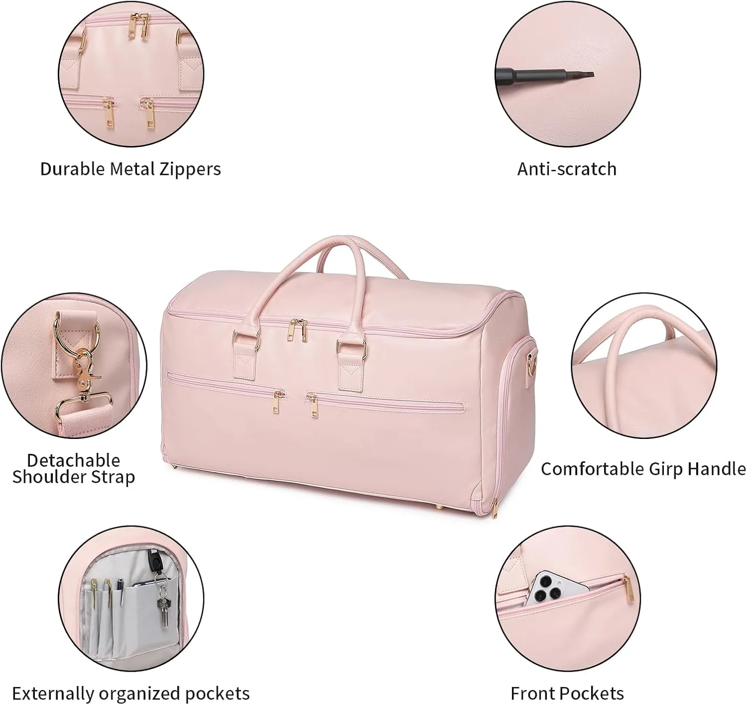 Carry On Garment Bag for Travel, Convertible Travel Garment Bag for Men Women, 2 in 1 Hanging Suitcase Suit Business Travel Bag