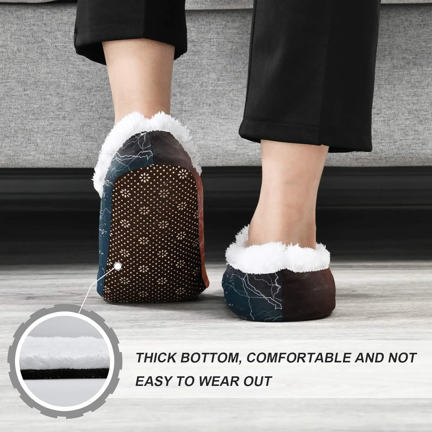 Cartoon Slippers for Women and Men, Womens Coral Fleece Indoor Slippers