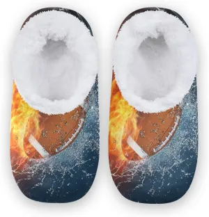 Cartoon Slippers for Women and Men, Womens Coral Fleece Indoor Slippers