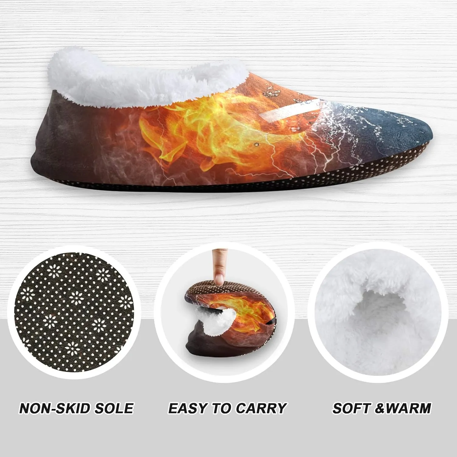 Cartoon Slippers for Women and Men, Womens Coral Fleece Indoor Slippers
