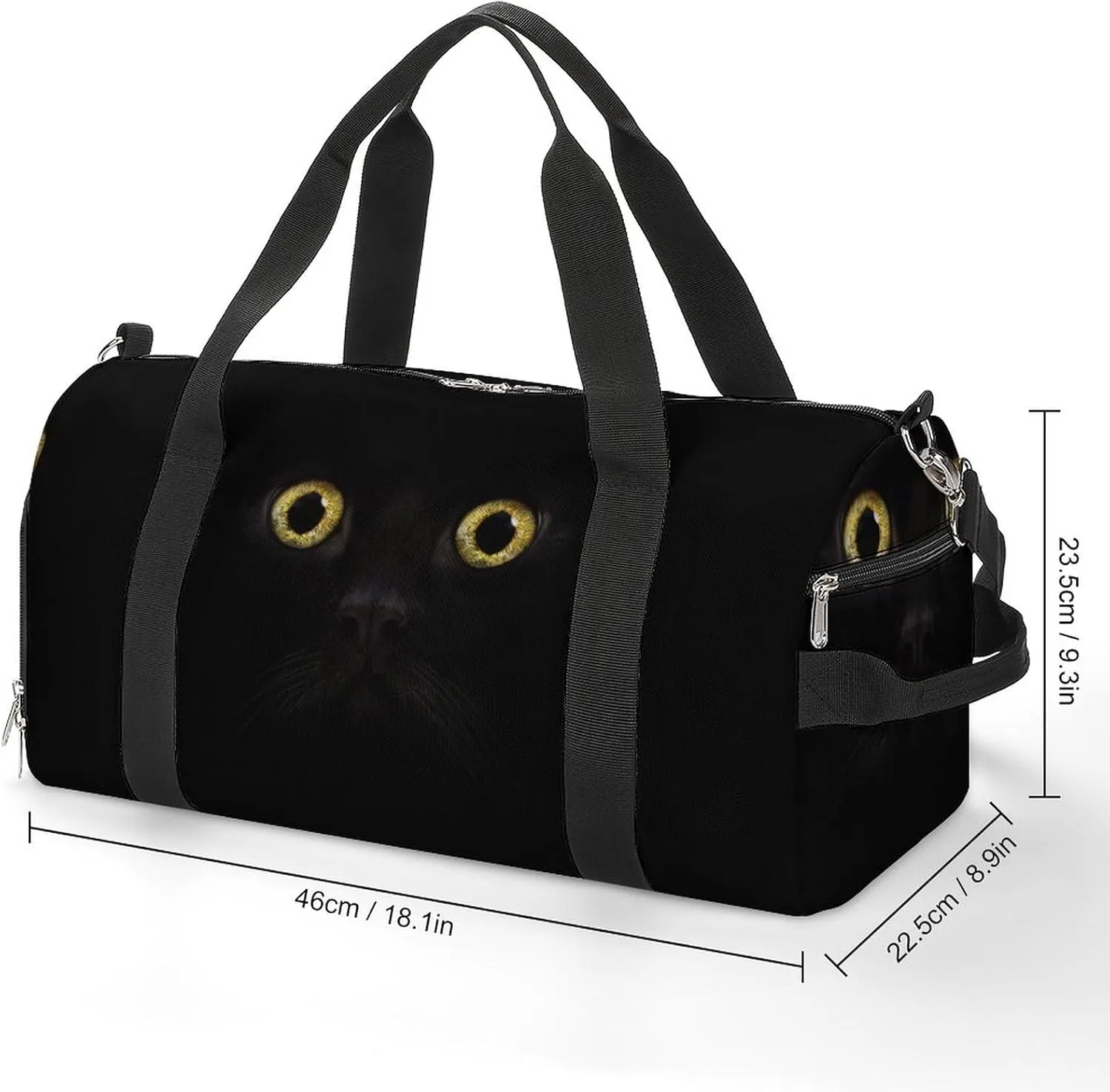 Cats Eyes Sports Tote Gym Bag for Women Men, Overnight Bag with Shoe Compartment Water Resistant