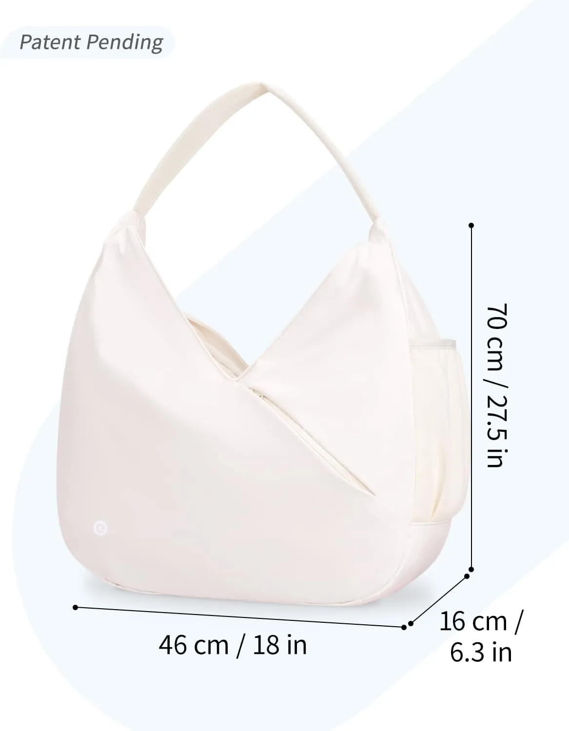 Ceneda Large Gym Bag for Women Sports Duffel Bag with Hidden Yoga Mat Holder & Shoe Compartment Workout Dance Tote Bag with Wet Pocket Overnight Weekender Bag for Travel Yoga (Beige)(Patent Pending)
