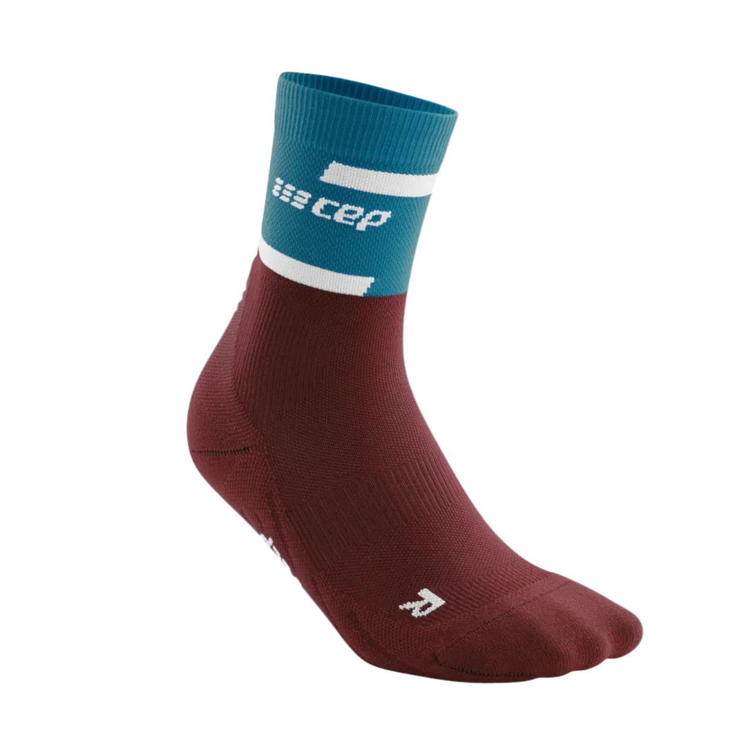 CEP | The Run Compression Socks 4.0 Mid-Cut | Men's | Petrol/Dark Red