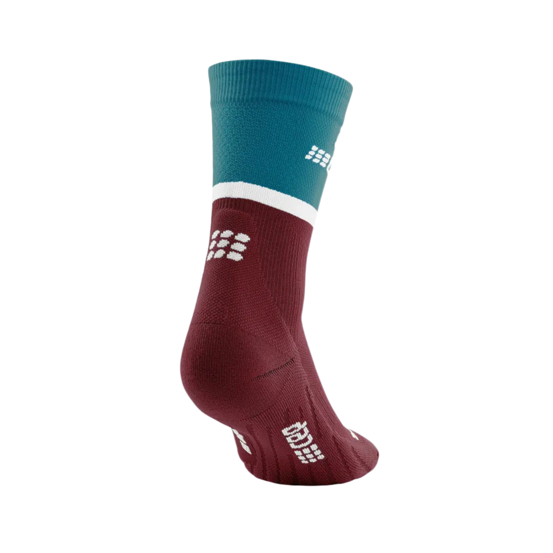 CEP | The Run Compression Socks 4.0 Mid-Cut | Men's | Petrol/Dark Red