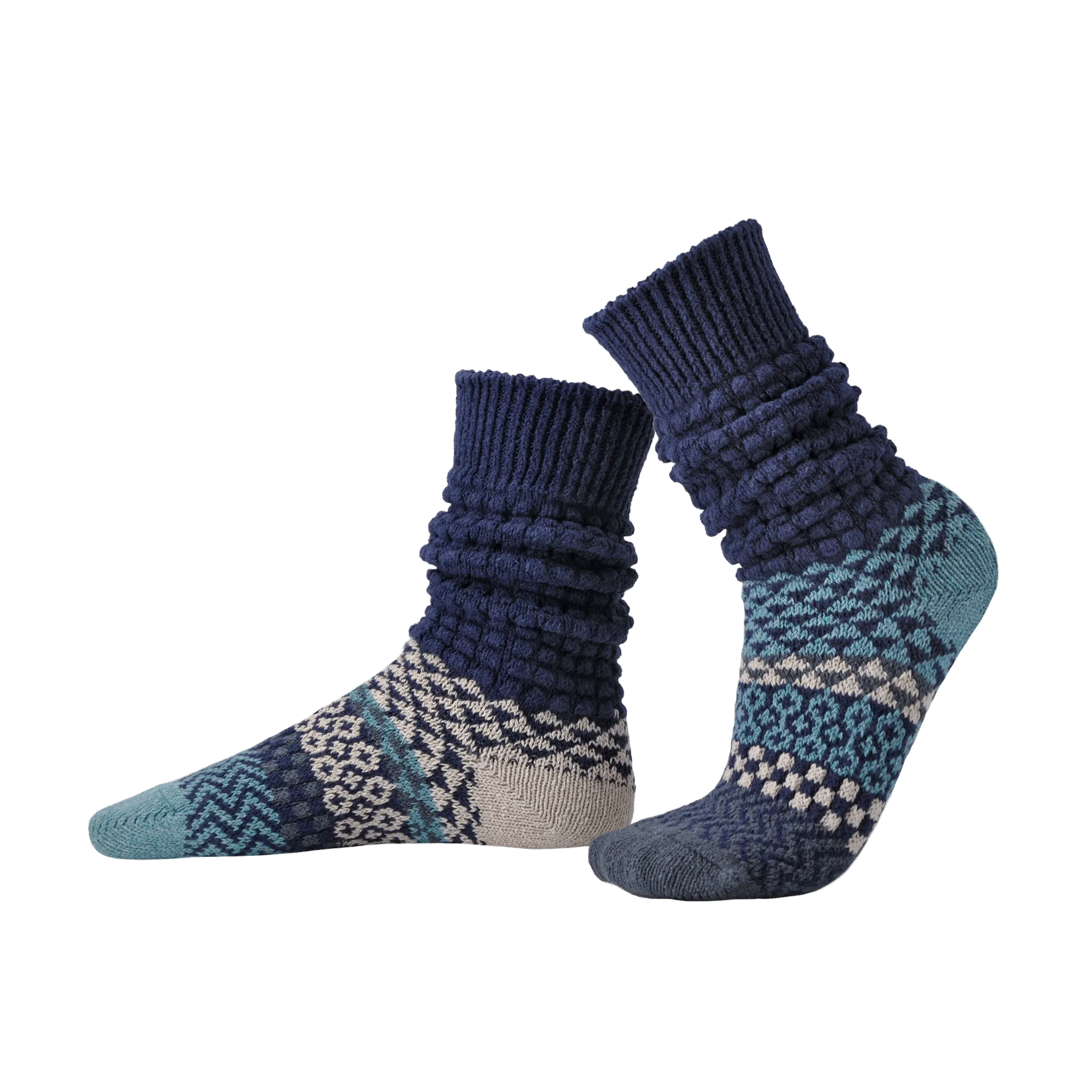 Cerulean Slouch Crew Socks
