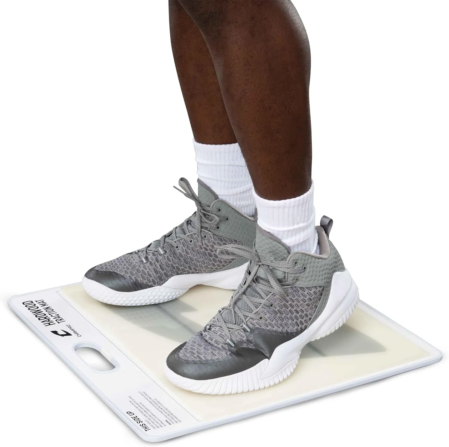 CHAMPRO Hardwood Floor Shoe Traction Mat for Basketball Court and Gym Floors, White
