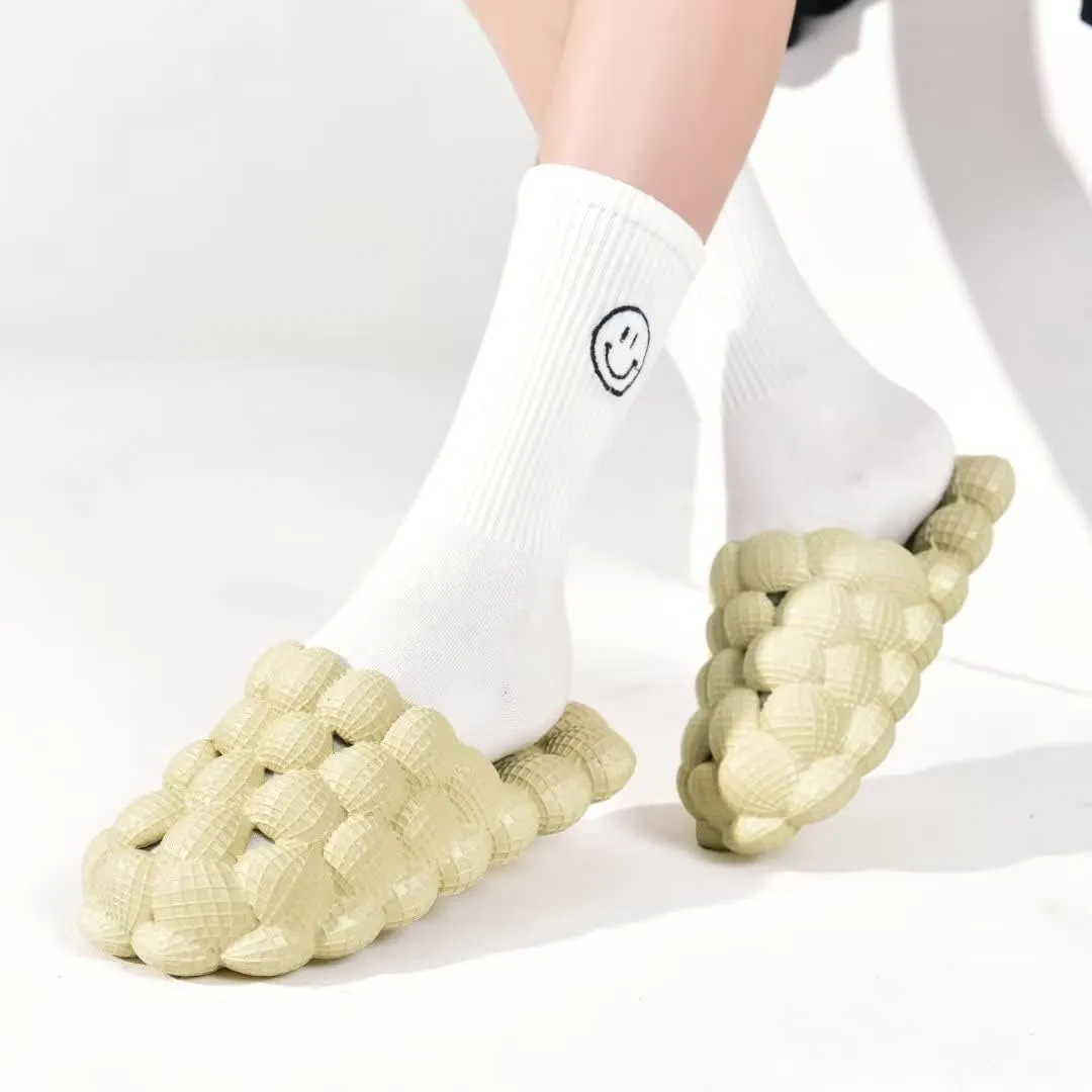 Cheval Unisex Bubble Slides for Kids, Massage Golf Ball Shoes Slides, Funny Lychee Bubble Slippers for Spa, Bedroom, Gym, Shower, Beach,Bath
