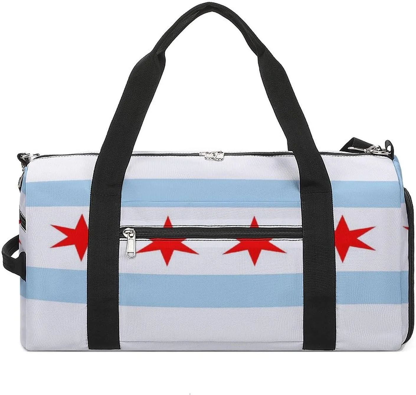 Chicago Flag Gym Bag-Workout Organizer with Water Resistant Compartments for Gym Lovers