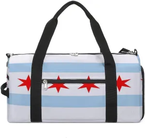 Chicago Flag Gym Bag-Workout Organizer with Water Resistant Compartments for Gym Lovers